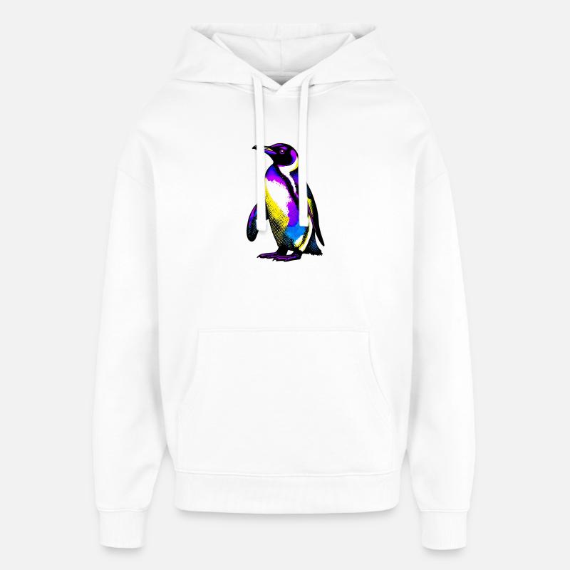 Penguin - Oversized Unisex Hoodie by Stanley/Stella - white