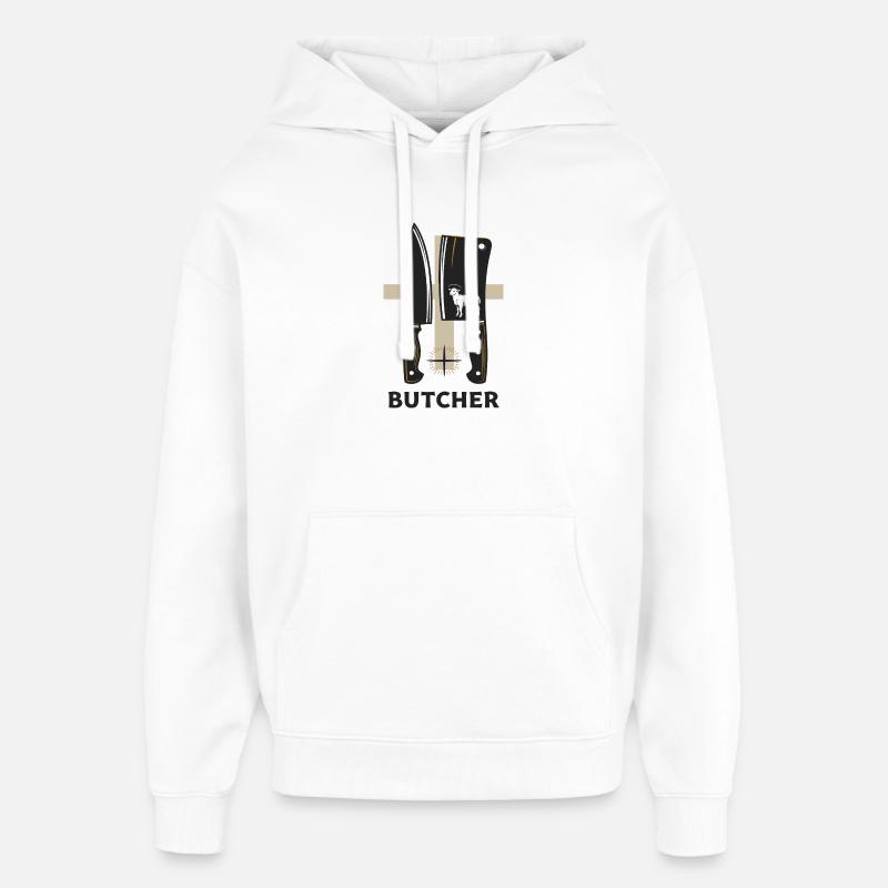 Honneur du boucher - Sweat à capuche unisexe Stanley/Stella Oversized - blanc