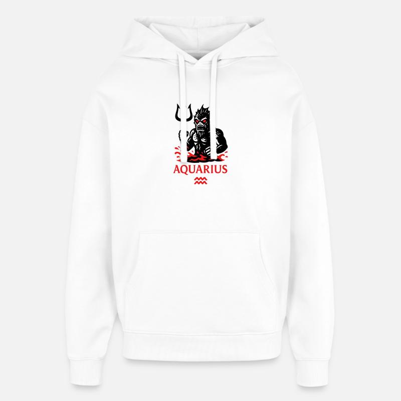 Signe du zodiaque Verseau Monstre - Sweat à capuche unisexe Stanley/Stella Oversized - blanc