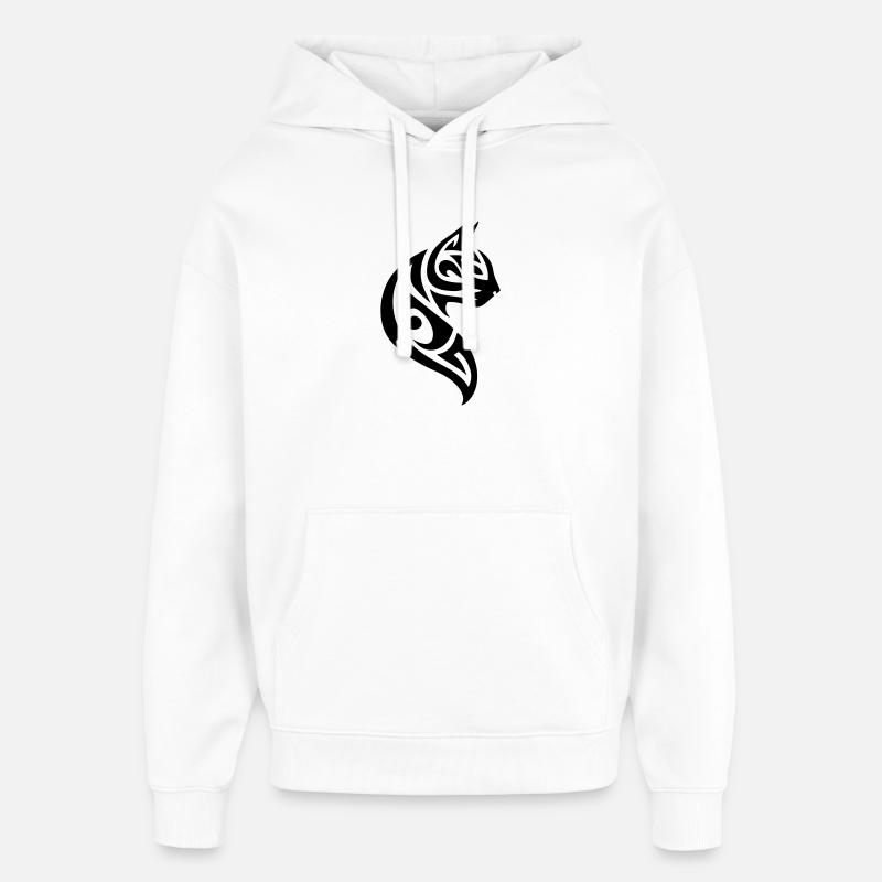 Chat Tribal - Sweat à capuche unisexe Stanley/Stella Oversized - blanc