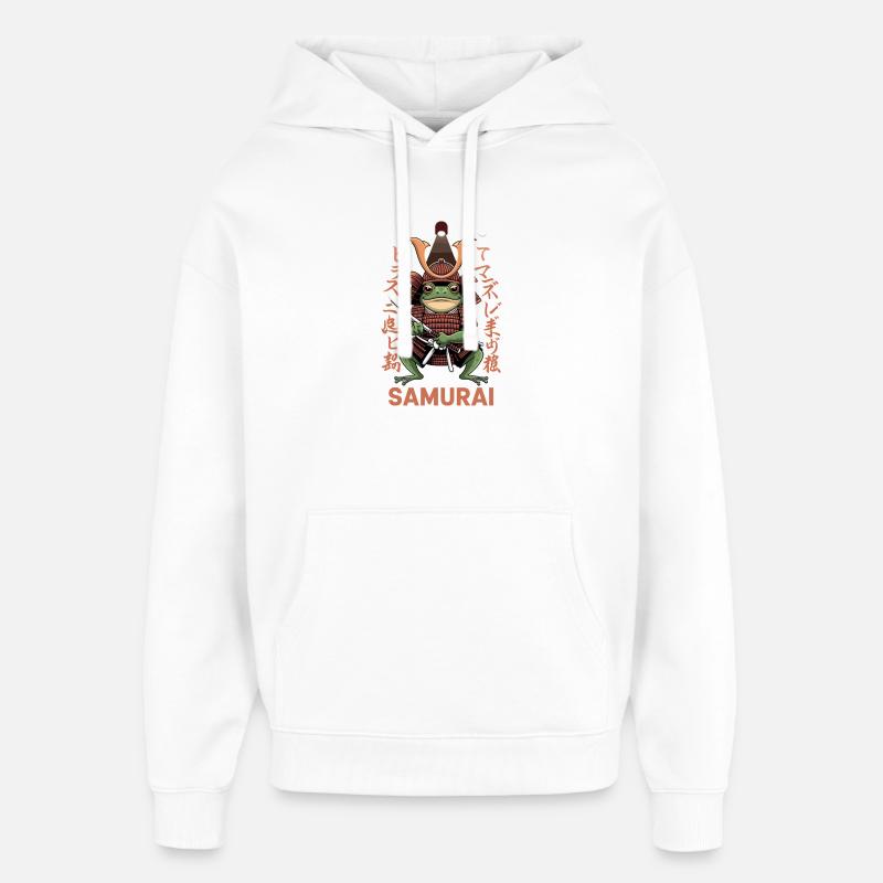 Illustration de guerrier grenouille samouraï avec - Sweat à capuche unisexe Stanley/Stella Oversized - blanc