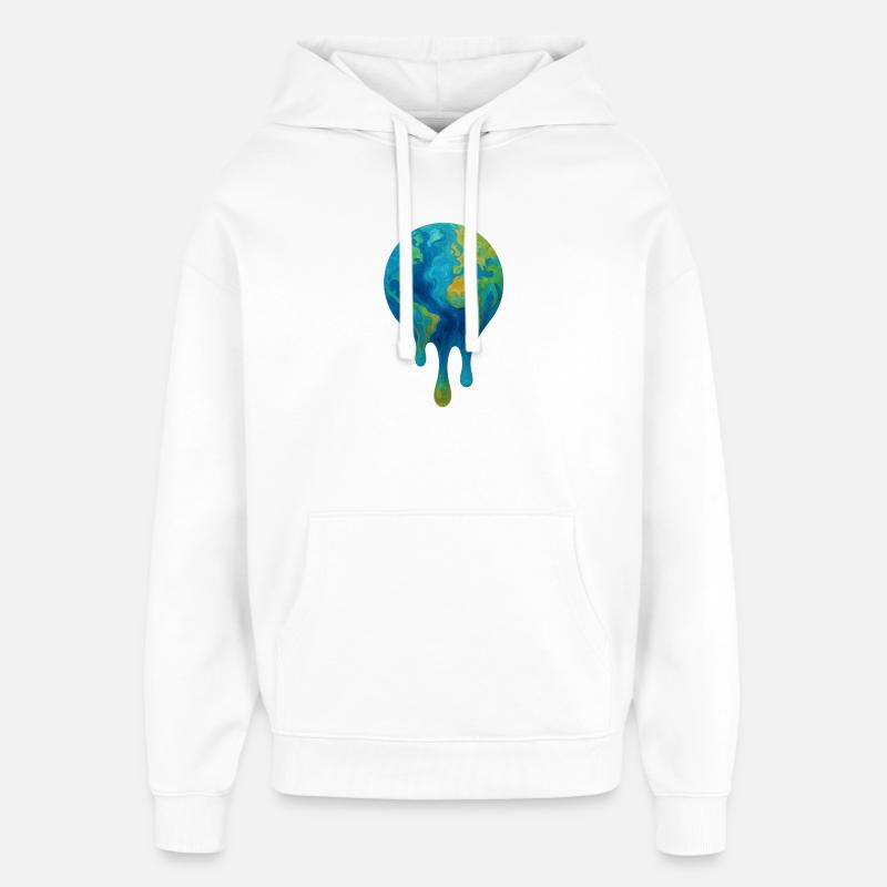Melting Globe – Art abstrait du climat - Sweat à capuche unisexe Stanley/Stella Oversized - blanc