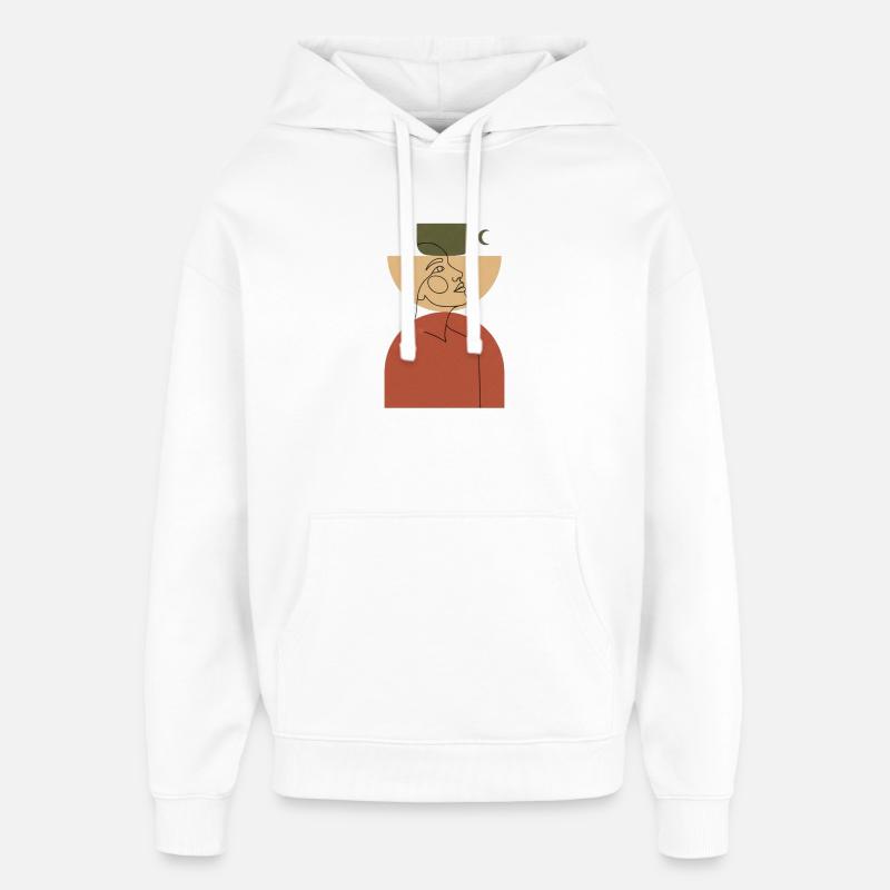 Tête abstraite avec forme géométrique - Sweat à capuche unisexe Stanley/Stella Oversized - blanc