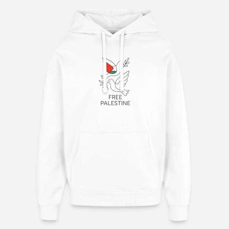 Colombe de la paix - Palestine Libre - Sweat à capuche unisexe Stanley/Stella Oversized - blanc