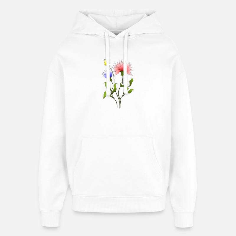 Fleur - Sweat à capuche unisexe Stanley/Stella Oversized - blanc