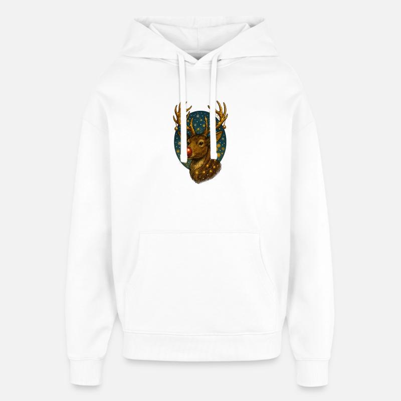 Renne de Noël - Sweat à capuche unisexe Stanley/Stella Oversized - blanc