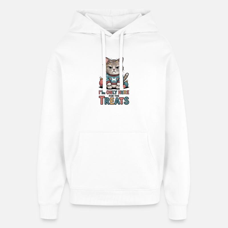 Chat sinistre en pull de Noël - Sweat à capuche unisexe Stanley/Stella Oversized - blanc