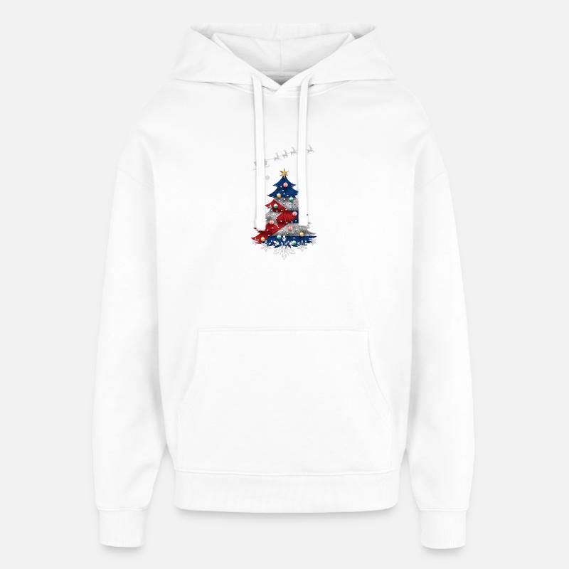 Sapin de Noël avec drapeau cubain - Sweat à capuche unisexe Stanley/Stella Oversized - blanc