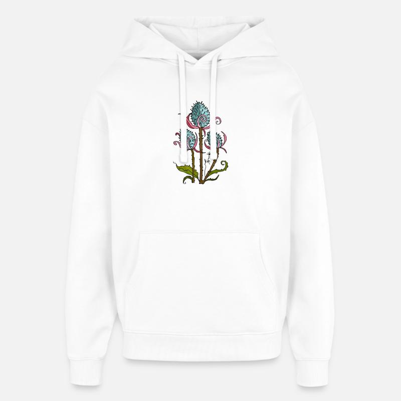 Fleur - Sweat à capuche unisexe Stanley/Stella Oversized - blanc