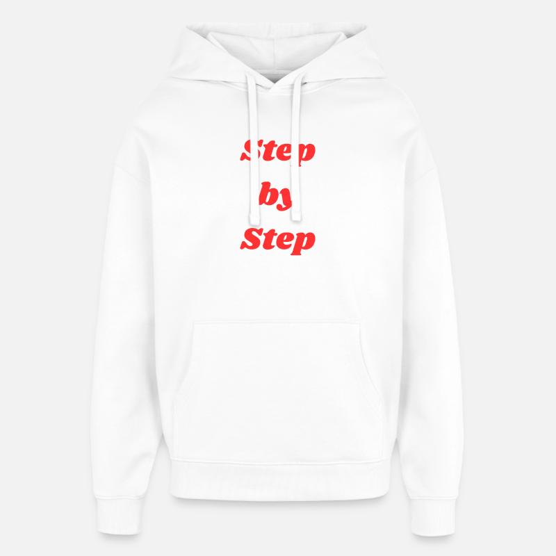 Typographie étape par étape - Sweat à capuche unisexe Stanley/Stella Oversized - blanc