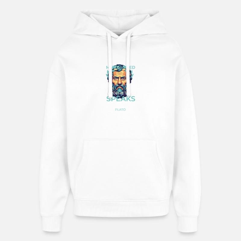 Platon cite Vérité Philosophie grecque - Sweat à capuche unisexe Stanley/Stella Oversized - blanc