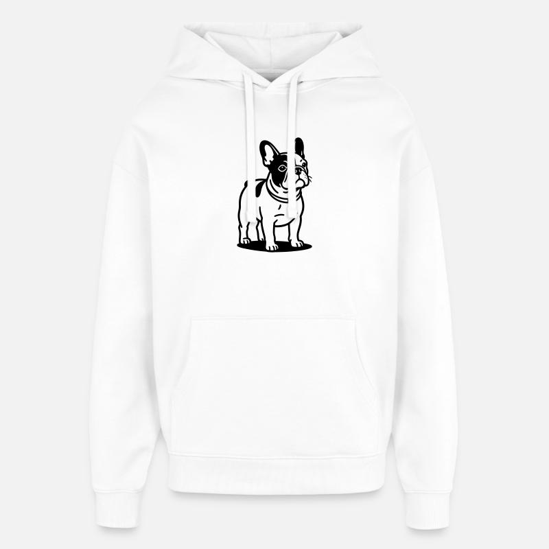 Bouledogue français - Sweat à capuche unisexe Stanley/Stella Oversized - blanc