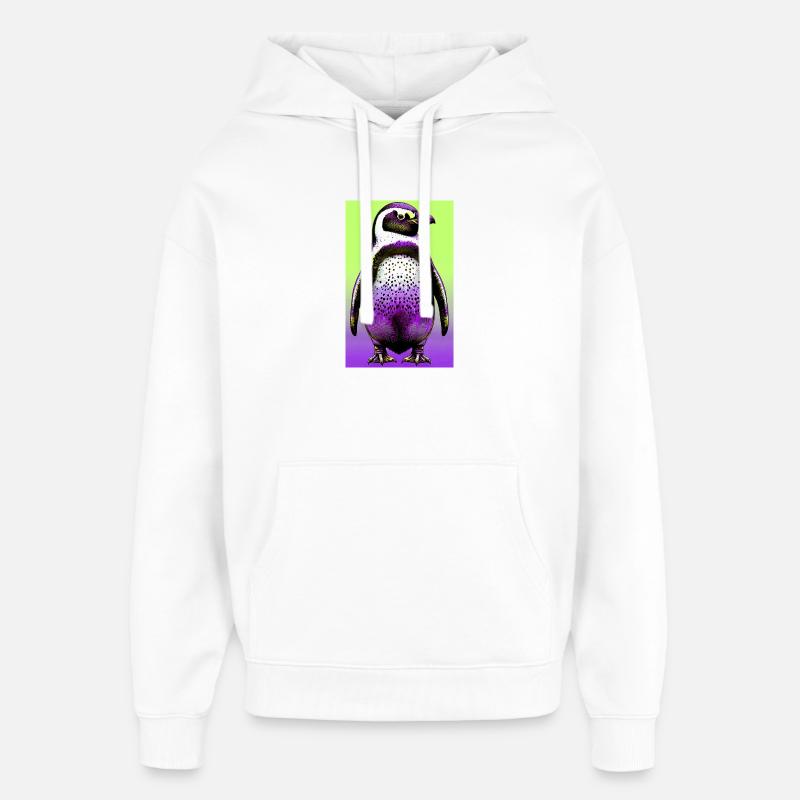 Pinguin - Oversized Unisex Hoodie von Stanley/Stella - Weiß