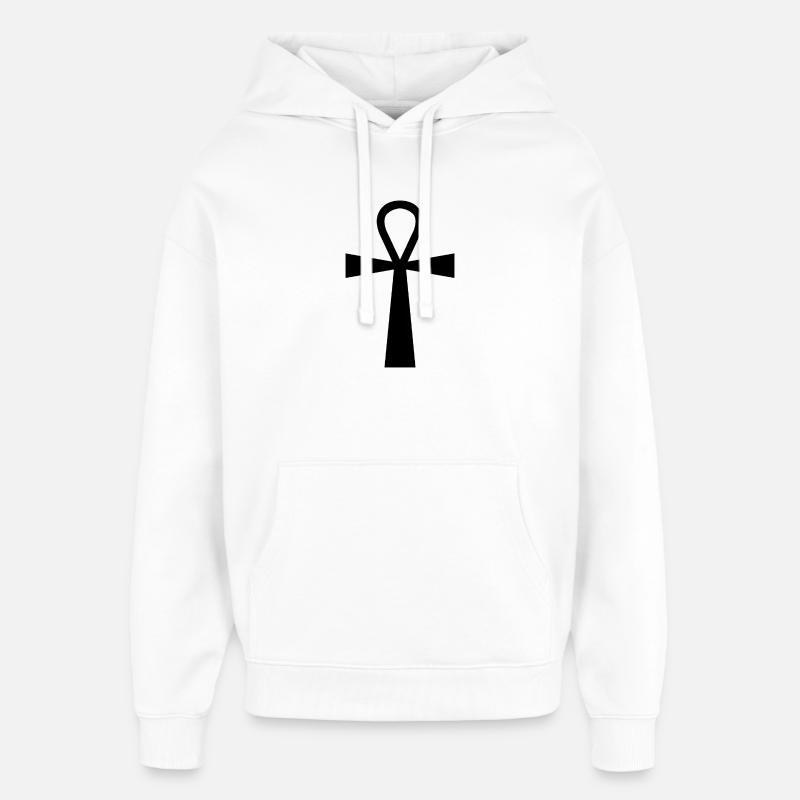 Croix d’Ankh égyptienne - Sweat à capuche unisexe Stanley/Stella Oversized - blanc