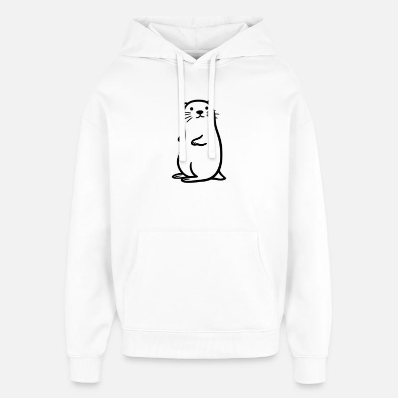 otter - Oversized Unisex Hoodie by Stanley/Stella - white