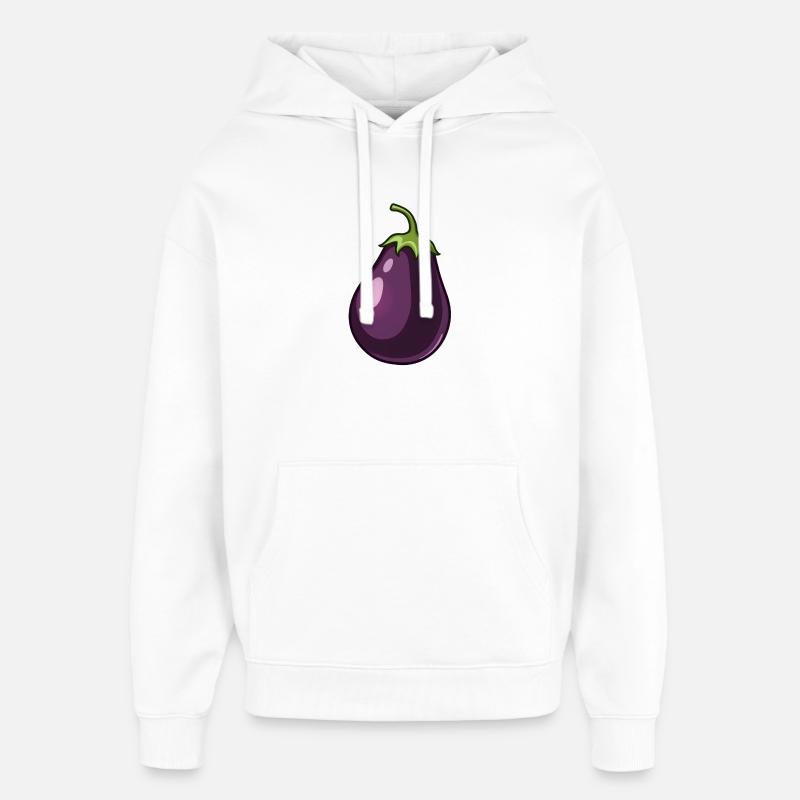 eggplant - Oversized Unisex Hoodie by Stanley/Stella - white