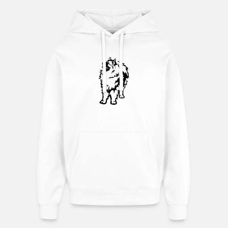 Wolfsspitz - Oversized Unisex Hoodie von Stanley/Stella - Weiß