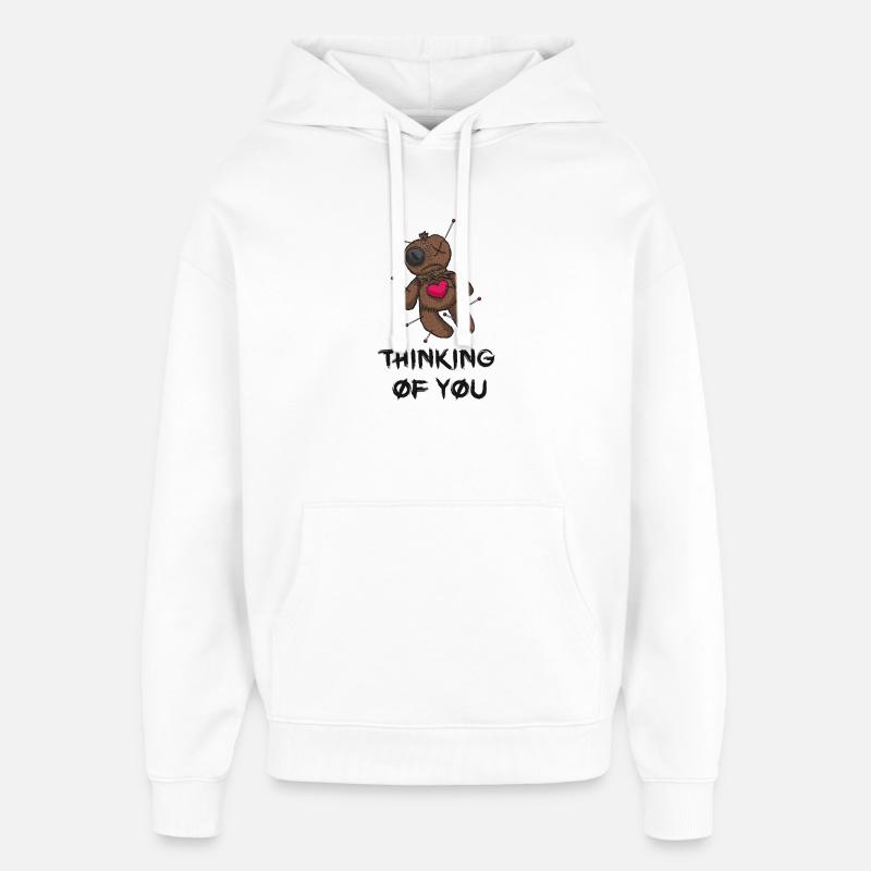Je pense à toi - Sweat à capuche unisexe Stanley/Stella Oversized - blanc