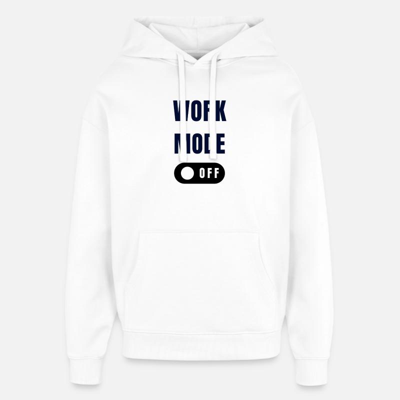 Work Mode Toggle Design - Oversized Unisex Hoodie by Stanley/Stella - white