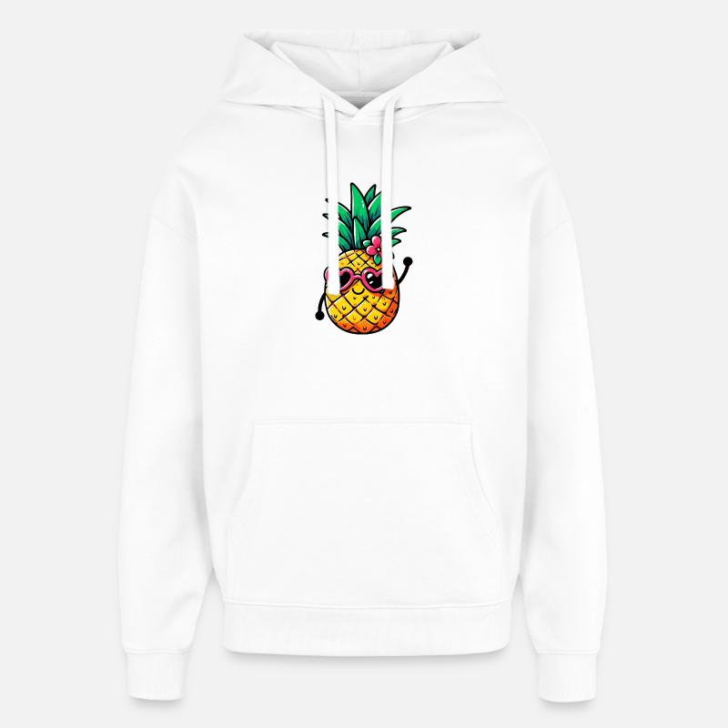 Ananas avec lunettes de soleil - Sweat à capuche unisexe Stanley/Stella Oversized - blanc