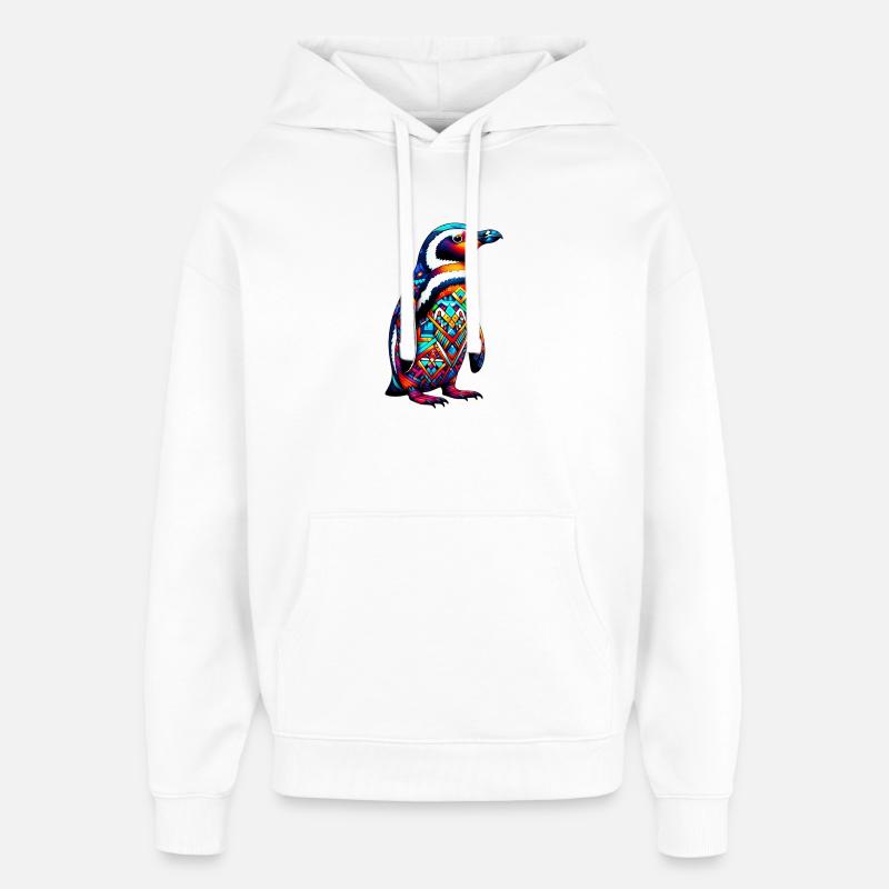 Pinguin - Oversized Unisex Hoodie von Stanley/Stella - Weiß