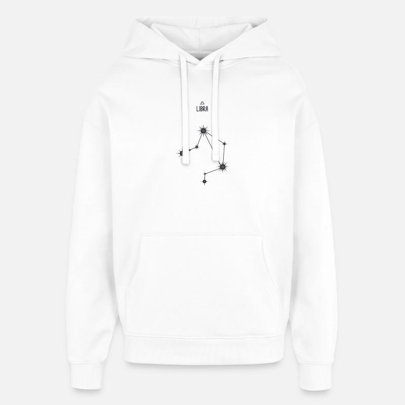 Waage Sternzeichen Sternbild Sternbild Schwarz & Grau - Oversized Unisex Hoodie von Stanley/Stella - Weiß