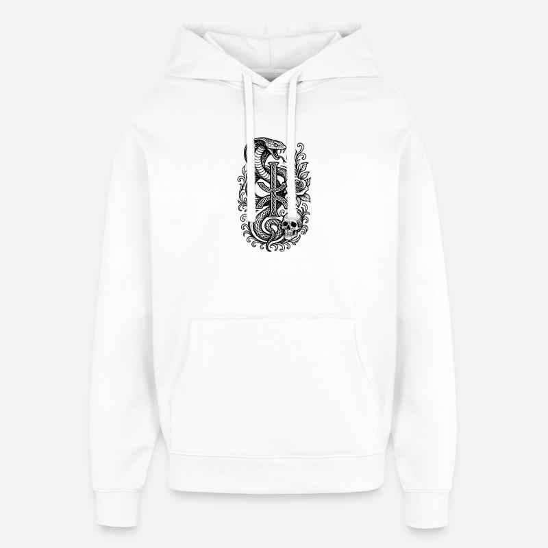 Design Abstract Symbole Amazigh YAZ - Sweat à capuche unisexe Stanley/Stella Oversized - blanc