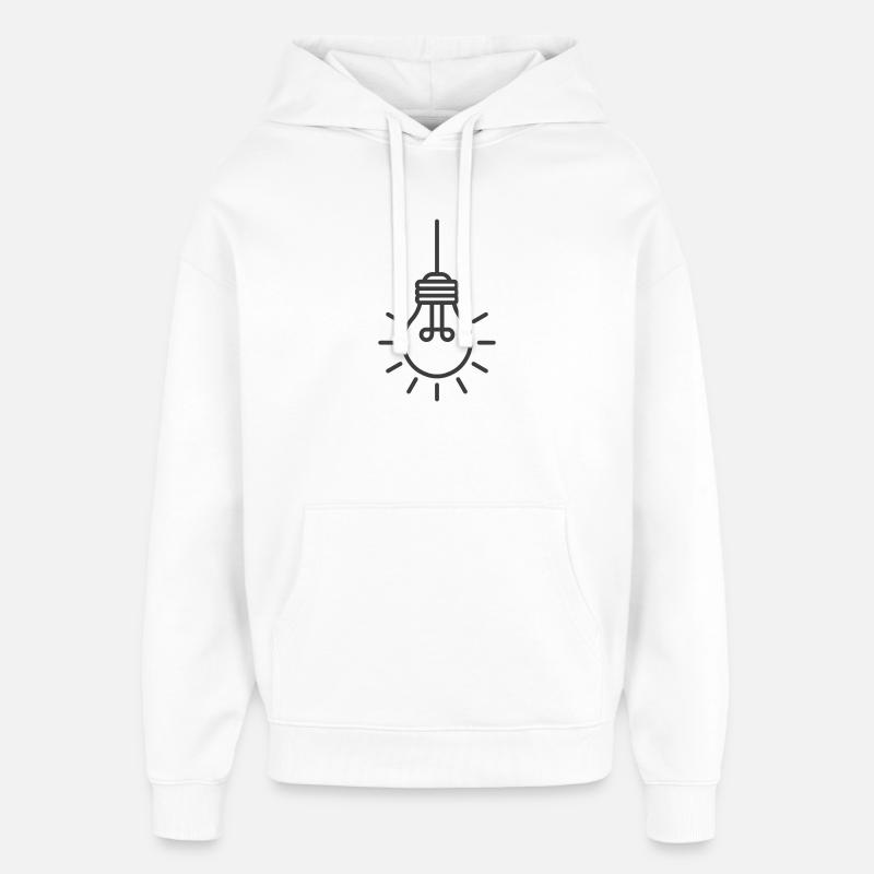 Icône de ligne d’ampoule suspendue - Sweat à capuche unisexe Stanley/Stella Oversized - blanc