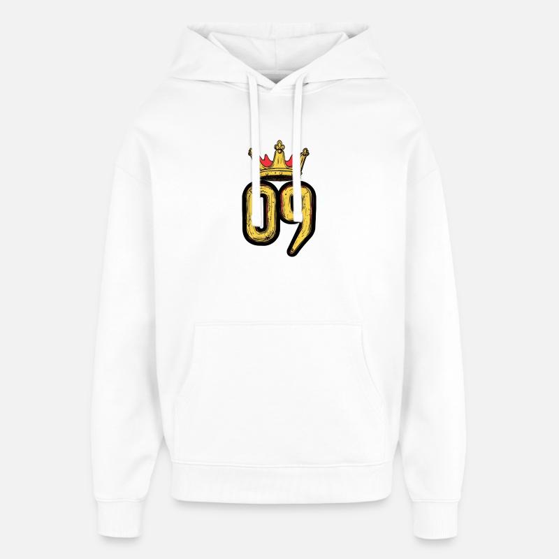 Couronne à 9 chiffres - Sweat à capuche unisexe Stanley/Stella Oversized - blanc