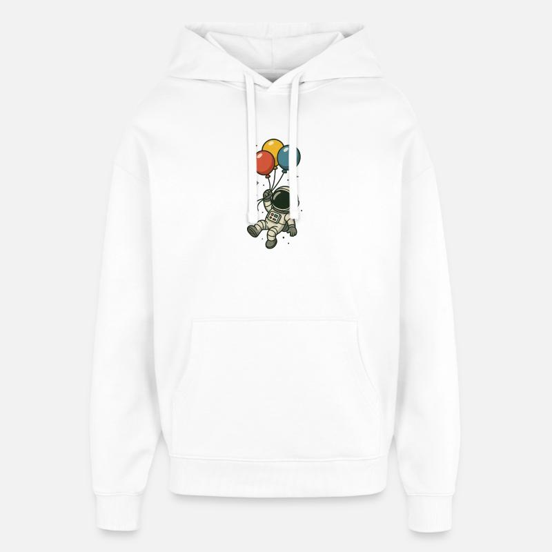 Astronaute avec des ballons - Sweat à capuche unisexe Stanley/Stella Oversized - blanc