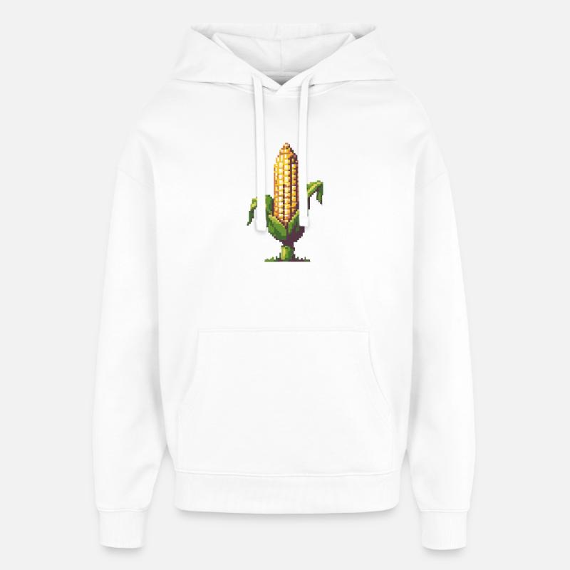 Pixel maïs Pixel Art - Sweat à capuche unisexe Stanley/Stella Oversized - blanc