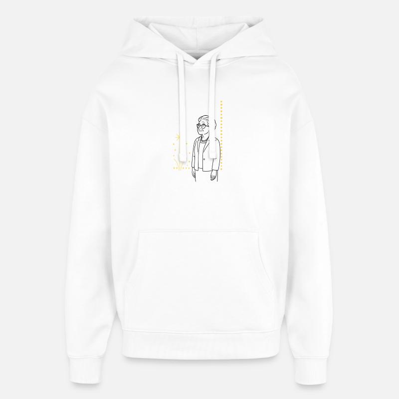 Mamie dans le feu d’artifice - Sweat à capuche unisexe Stanley/Stella Oversized - blanc
