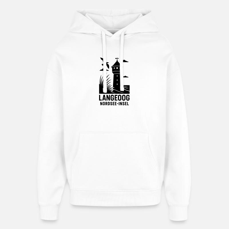 Île de Langeoog - Sweat à capuche unisexe Stanley/Stella Oversized - blanc