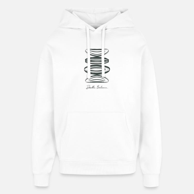 Doodle Balance – Art au trait abstrait - Sweat à capuche unisexe Stanley/Stella Oversized - blanc