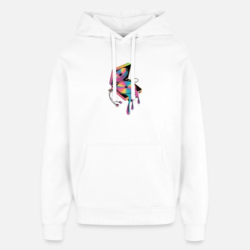  Retro Discman Psychedelic CD Player 90er - Oversized Unisex Hoodie von Stanley/Stella - Weiß