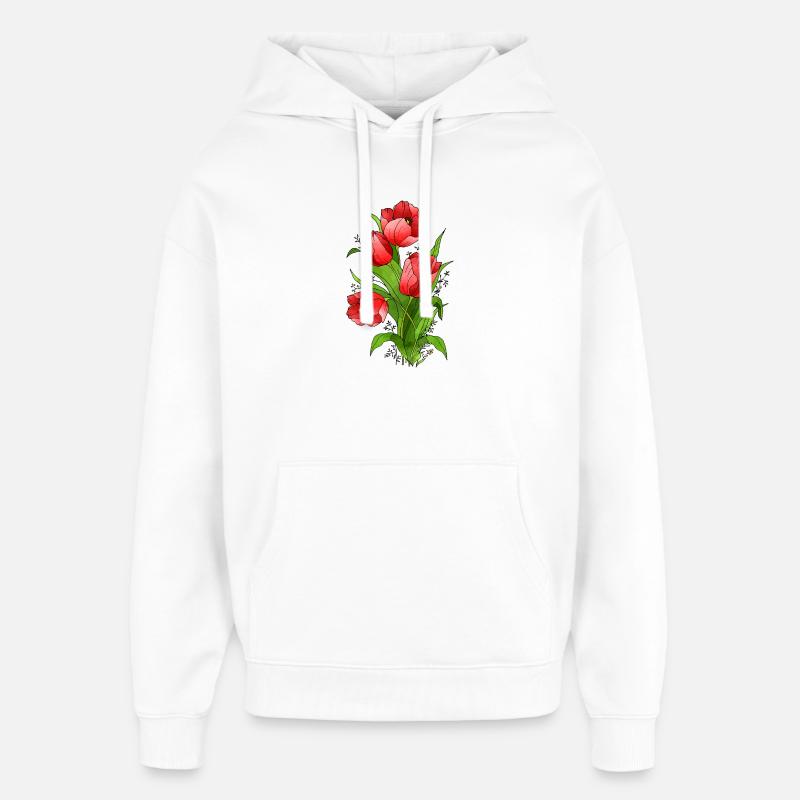 Fleur - Sweat à capuche unisexe Stanley/Stella Oversized - blanc