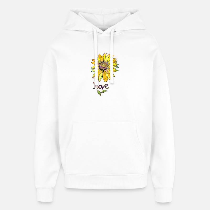 Fleur - Sweat à capuche unisexe Stanley/Stella Oversized - blanc