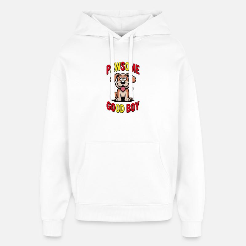 Pawsome_dog - Sweat à capuche unisexe Stanley/Stella Oversized - blanc