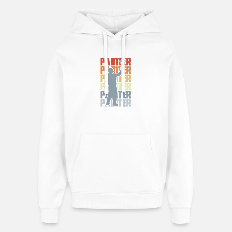 Peintre Varnisher Rétro - Sweat à capuche unisexe Stanley/Stella Oversized - blanc