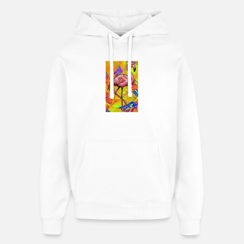 Flamant - Sweat à capuche unisexe Stanley/Stella Oversized - blanc