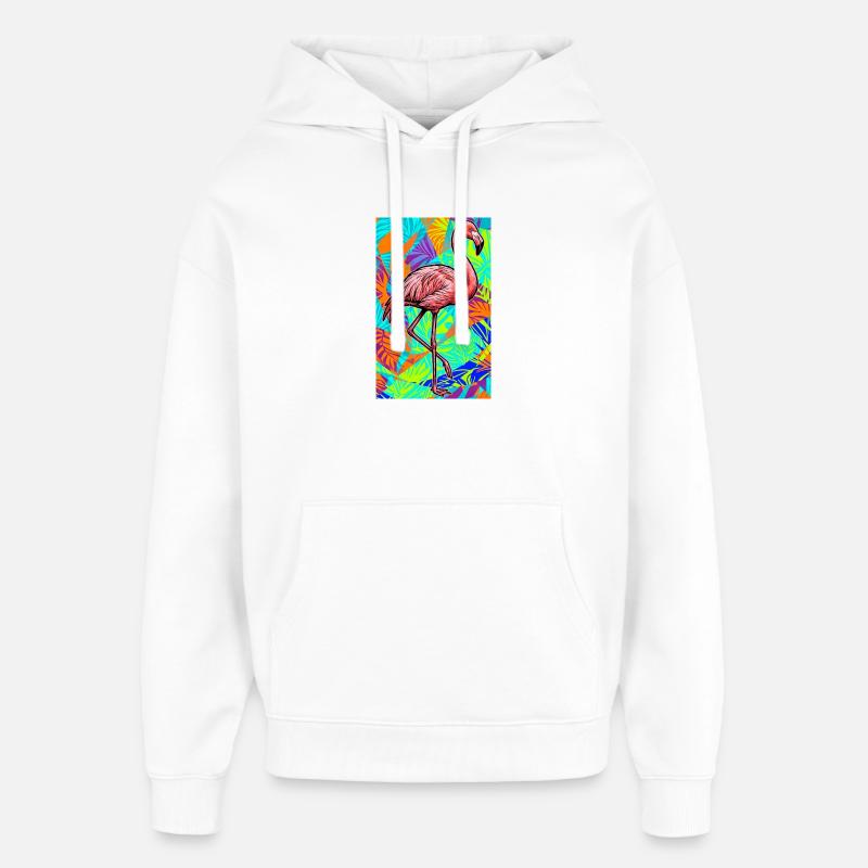 Flamant - Sweat à capuche unisexe Stanley/Stella Oversized - blanc