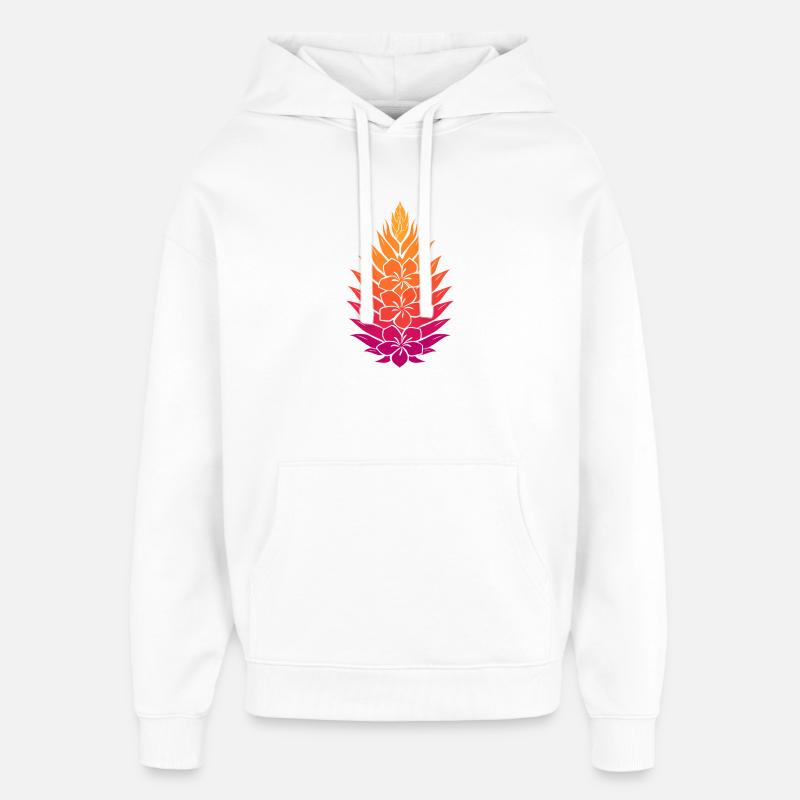 Mandala du Lotus Arc-en-ciel - Sweat à capuche unisexe Stanley/Stella Oversized - blanc