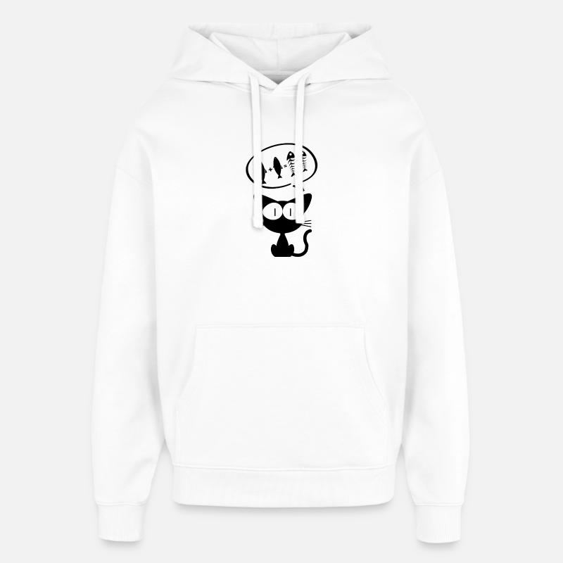 chat, chat humour, propriétaire de chat - Sweat à capuche unisexe Stanley/Stella Oversized - blanc