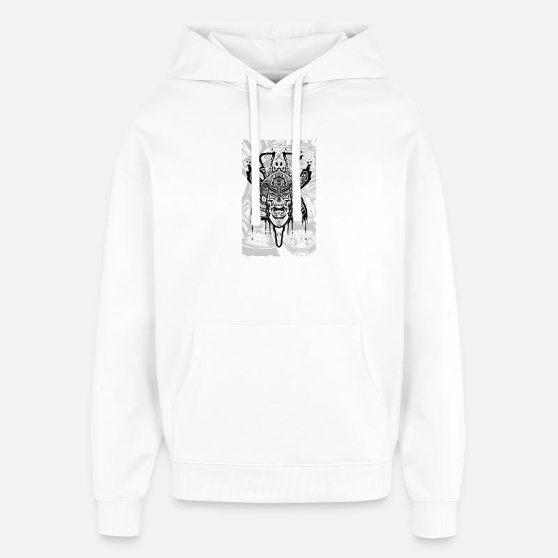 Crâne de samouraï - Sweat à capuche unisexe Stanley/Stella Oversized - blanc