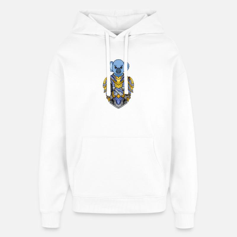 Knight Koala Crusader - Oversized Unisex Hoodie by Stanley/Stella - white