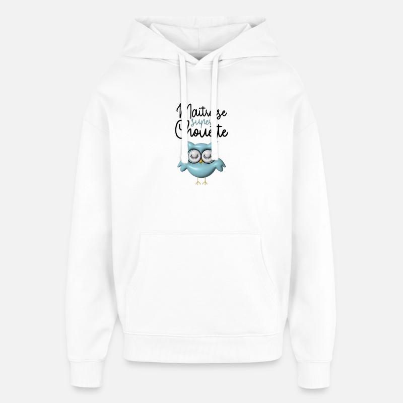 Maîtresse super chouette bleue 3D - Sweat à capuche unisexe Stanley/Stella Oversized - blanc