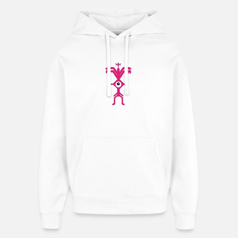 ElectroParty Impression Psyclops Magenta Violette White - Sweat à capuche unisexe Stanley/Stella Oversized - blanc