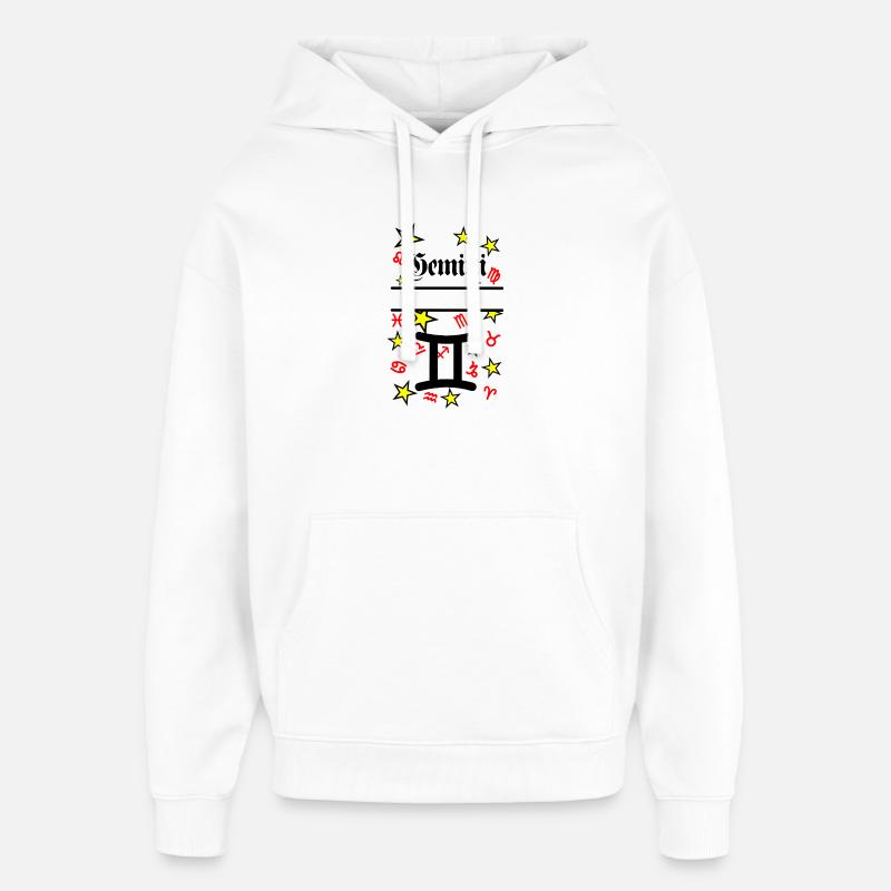 Gémeaux Signe du zodiaque Gémeaux - Sweat à capuche unisexe Stanley/Stella Oversized - blanc