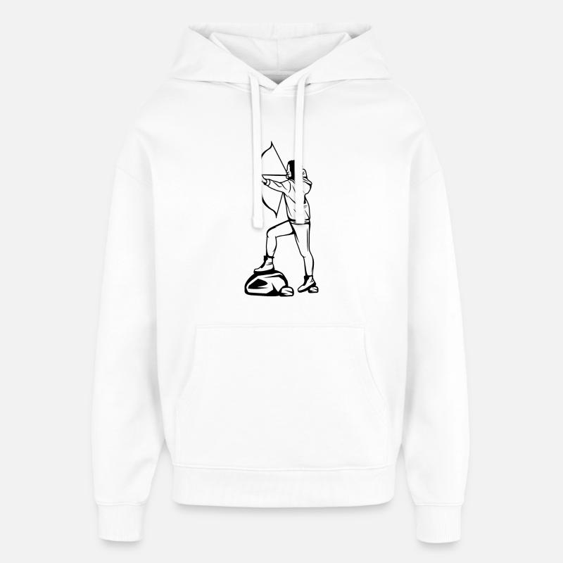 Croquis d’archer - Sweat à capuche unisexe Stanley/Stella Oversized - blanc