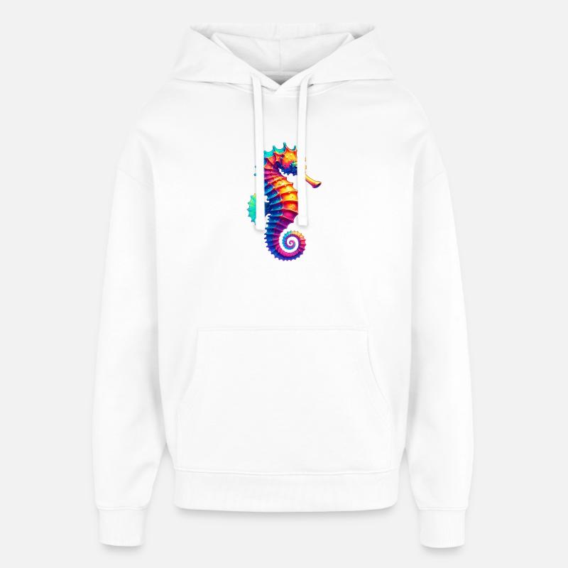 Hippocampe - Sweat à capuche unisexe Stanley/Stella Oversized - blanc